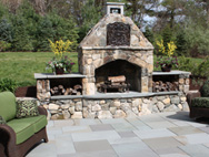 Outdoor fireplace masonry