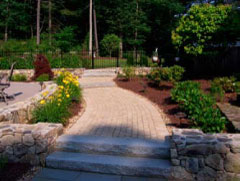 walkway and hardscape features